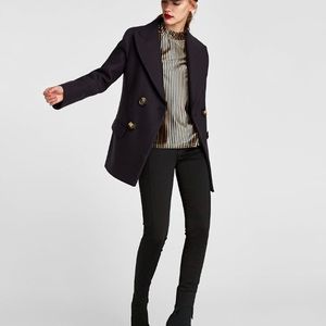 NWT Zara short double breasted coat